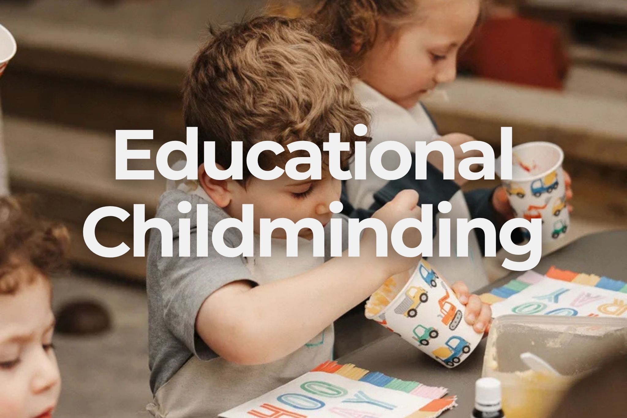 Children exploring a craft activity at an Educational Childminding session